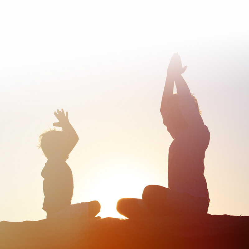 Children in a yoga class